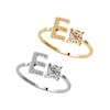 2 PCS Initial Rings for Women Adjustable Letter A Ring