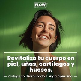 COLAGENO HIDROLIZADO CON SPIRULINA - 500 GRAMOS en Polvo - Colágeno con Magnesio, Vitamina C y Biotina - Suplemento - Flow Supplements | Excelente Sabor.