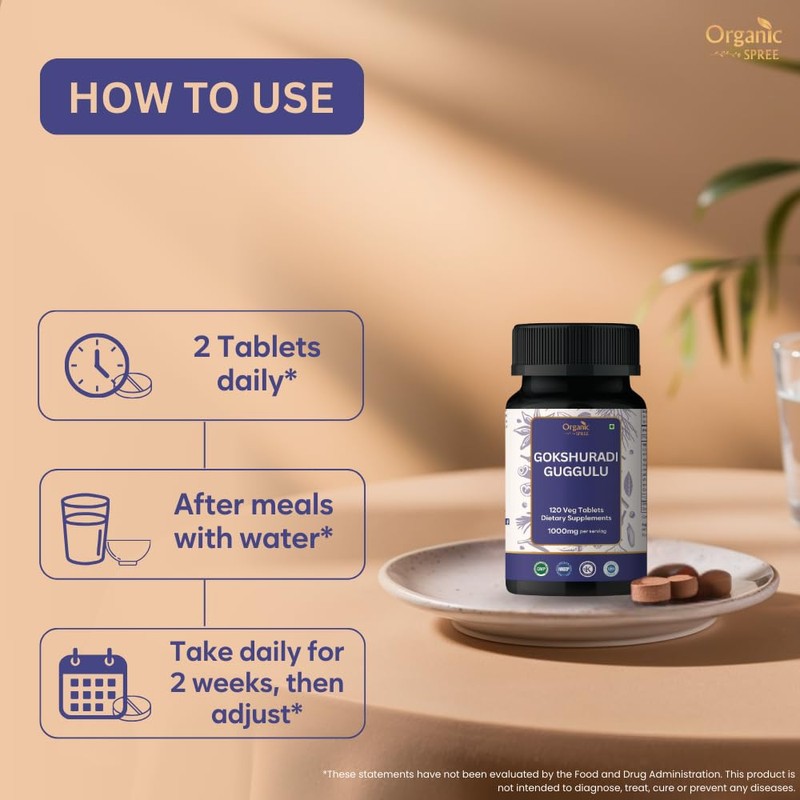 ORGANIC SPREE ORGANIC SPREE Gokshuradi Guggulu 120 Tablets - Ayurvedic