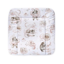 Balbina® Cotton Changing Mat Soft Changing Table Mat for Changing Tables Washable 70 x 70 cm I Clouds on White