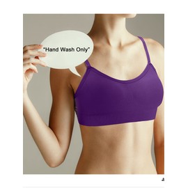 Geyoga 4 Pieces Neck Bralettes Wireless Cami Bra Tank Top Sports Bra for Women Girls(Medium,Black, Purple, Blue, White)