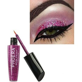AQUAPURITY - PHOERA Waterproof Liquid Glitter Eyeliner Long Lasting Smudge Proof Sparkly Eye Liner Magnetic Cosmetic Makeup Cruelty Free (105 PURPLE)
