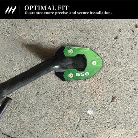 MotHeart Aluminium Side Stand Base for Vulcan S 650 (VN650) 2015-2024 Motorcycle Stability Underlay Side Stand Foot Plate Kick Stand Reinforcement Accessories (Green)