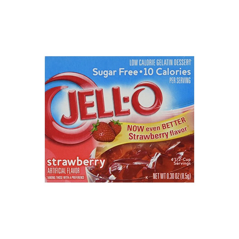 Jell-O Sugar-Free Strawberry Gelatin, 0.30 Oz, 4 pk