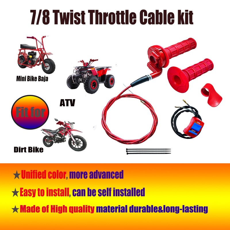 7/8 22mm Twist Throttle Accelerator Handle Grips for Mini Bike
