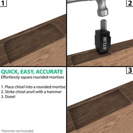 ATLIN Corner Chisel - Square Mortise Chisel for Hinge Mortises, Door Installation, Framing, Woodworking