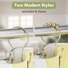 AmazerBath Shower Curtain Hooks Sage Green Shower Curtain Rings, Simple