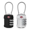 Soft Gel Wire Combination Lock for US Travel Luggage (TSA Approved) Combination Lock (Black) 2ea