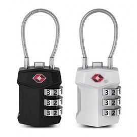 Soft Gel Wire Combination Lock for US Travel Luggage (TSA Approved) Combination Lock (Black) 2ea