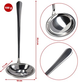 KADAX Universal Stainless Steel Soup Ladle, Cooking Ladle with Comfortable Handle, Kitchen Ladle, Soup Spoon, Ladle, Ladle, Sauce Spoon (L: 25.4 cm, Silver)