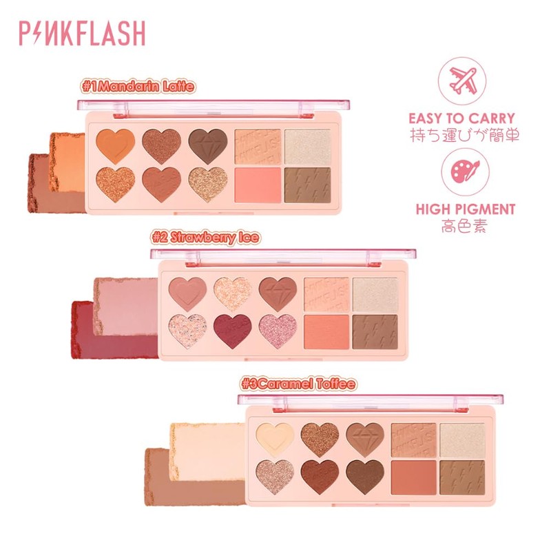 PINKFLASH OhMyLove Multiple Face Palette Eyeshadow Brush Highlighter Contour 4