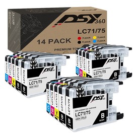 DSY360 LC75XL LC71 LC75CL Color Ink Cartridges Compatible 5 Black/3 Cyan/3 Magenta/3 Yellow LC75 XL Ink Replacement for Brother LC75 High Yield to Use with MFC-J6510DW J6710DW J6910DW J280W J425W