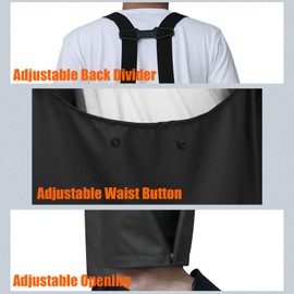 RainRider Workwear Bib Rain Pants for Men Women Heavy Duty Trousers Waterproof Work Pants Fishing Overalls(Black,S)