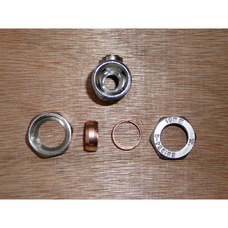 15mm compression Chrome Plated Isolating Isolation Valves (packet of 10)