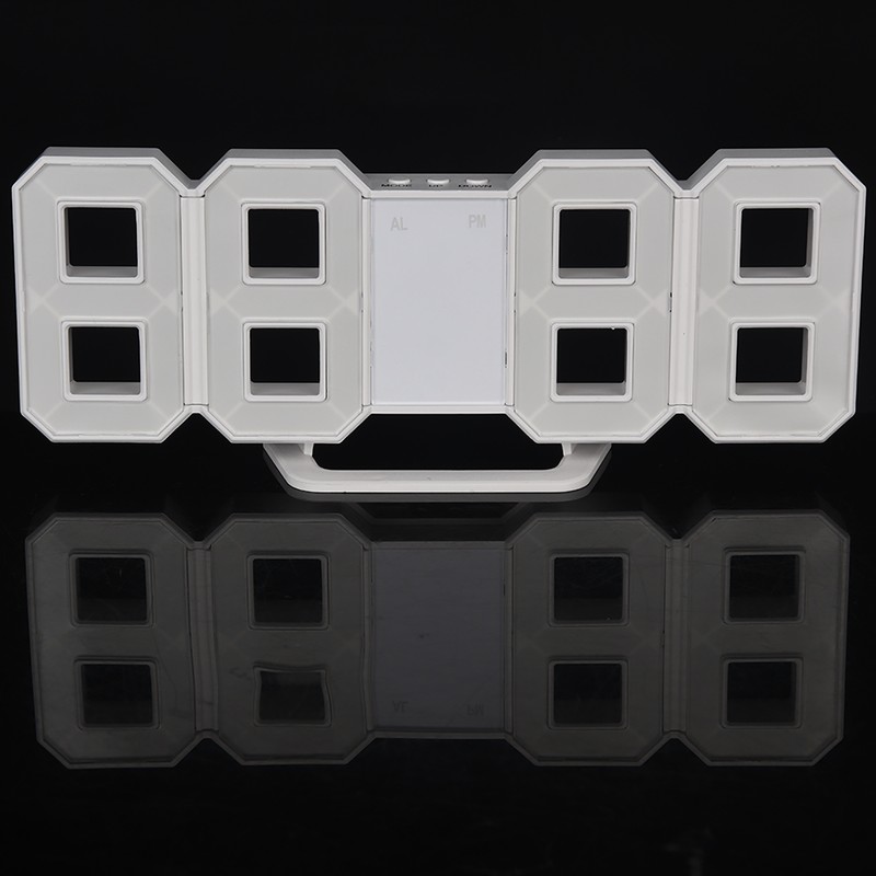 Multi Function Large 3D LED Digital Wall Clock Alarm Snooze