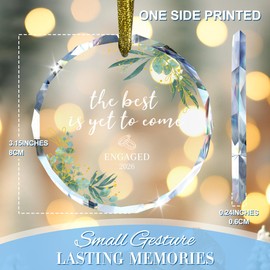 CHAMCRAN Engagement Gifts for Couples 2026, Engagement Gift Ideas for Newly Engaged, Her, Bride, Him, Fiance Gifts for Women, Just Engaged Glass Ornament
