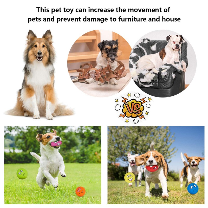 Coricorsu Dog Toy Squeaky Dog Toys Funny Face Chewing Latex