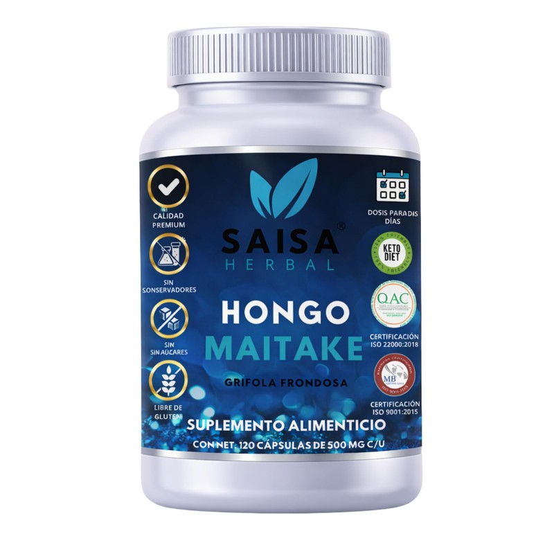 Hongo Maitake Orgánico Con 120 Cápsulas Saisa Herbal