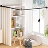 L-Shaped Corner Shower Curtain Rod, 「Black 24"-53" x 24"-53"」 Adjustable,