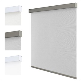 SHECUTE Cordless Blackout Roller Shades for Indoor Windows, Blackout Window Blinds for Home Living Room Bedroom and Office, Roller Window Shades with Square Valance (26”W x 72”L, Light Grey)