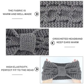 Womens Winter Knitted Headband - Soft Crochet Bow Twist Hair Band Turban Headwrap Hat Cap Ear Warmer
