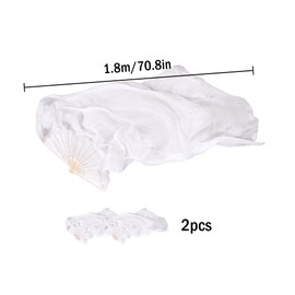 Hitopin 1 Pair Belly Dance Silk Fans, Chinese Dance Fan Veil, 180cm Length Dancing Fan, Props Silk Fan, Silk Belly Dance Fan Veil, Dancer Practice Long Imitation Dance, Gifts for Dancers