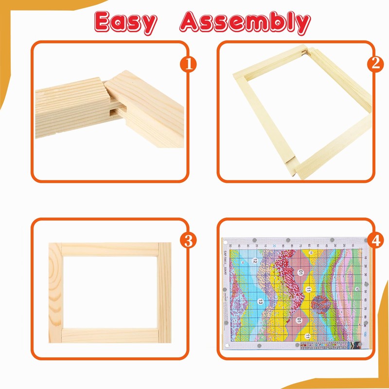 12 Pcs 3 Sets Stretcher Bars for Needlework 6 Sizes