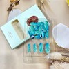 TBRZTR 24Pcs Almond Tip Press on Nails Medium Length Blue