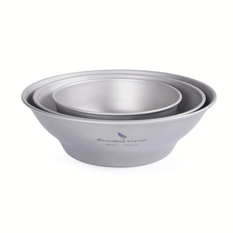 Boundless Voyage Ti1110T Titanium Bowl Plate, Plates, Camping, Dishes, Unbreakable,