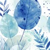 20 Servietten mit modischem Blätterdesign - blau, Garten und Natur,