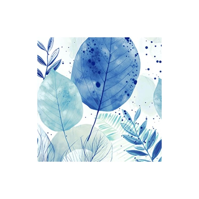 20 Servietten mit modischem Blätterdesign - blau, Garten und Natur,