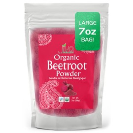 Jiva Organics Beet Root Powder 7 Oz Bag - for Baking & Smoothies - Pure & Natural, Non-GMO, Vegan