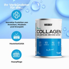Weider Collagen Powder Duo Pack, Collagen Peptides High Dose, with Hyaluronic Acid, Magnesium and Vitamin C, Sugar-Free, for Healthy Skin, Cartilage and Bones, 2 x 300 g (2 x 30 Servings!)