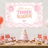 Little Miss Threenager Backdrop Disco Theme 3rd Birthday Banner 5x3ft