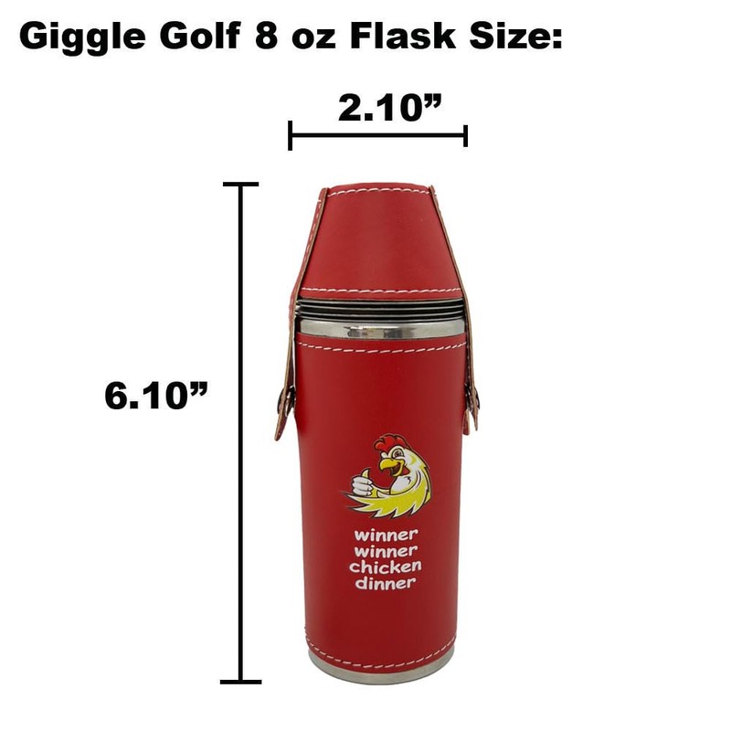 Giggle Golf Winner Winner Chicken Dinner 8 oz Red Flask