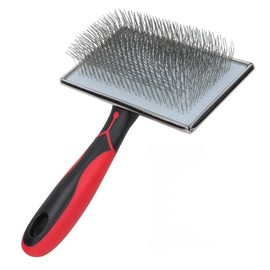 SmartPaw CO Extra Long Pin Flat Slicker Brush for Dogs, Professional Grade, Removes Loose Fur and Tangles, Tuffer Than Tangles, Removes Undercoat, Dog Grooming Brush, Ergonomic Handle (Large)