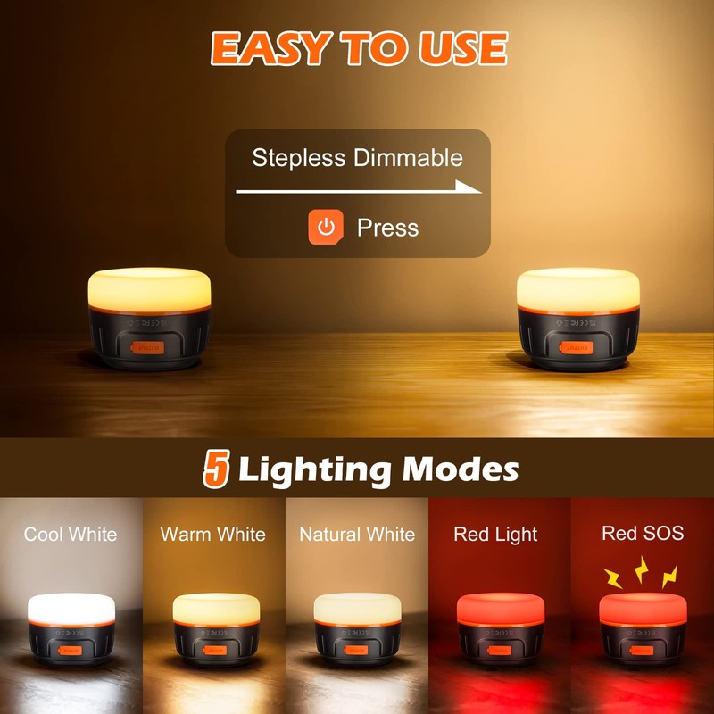 Sinvitron LED Camping Lantern Rechargeable,Tent Lights with Remote Control,1000LM Up