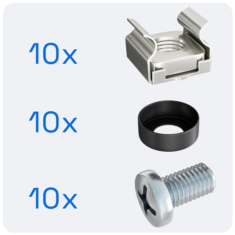 hb-digital 10 x Mounting Screws Cage Nuts Set M6 for