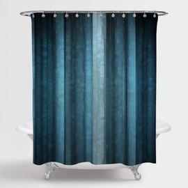 Gibelle Blue Striped Shower Curtain, Modern Elegant Neon Blue Shower Curtain Set with Hooks, Abstract Mosaic Glass Texture Dark Stripe Art Decorative Waterproof Fabric Bathroom Decor, 72" W x 72" L