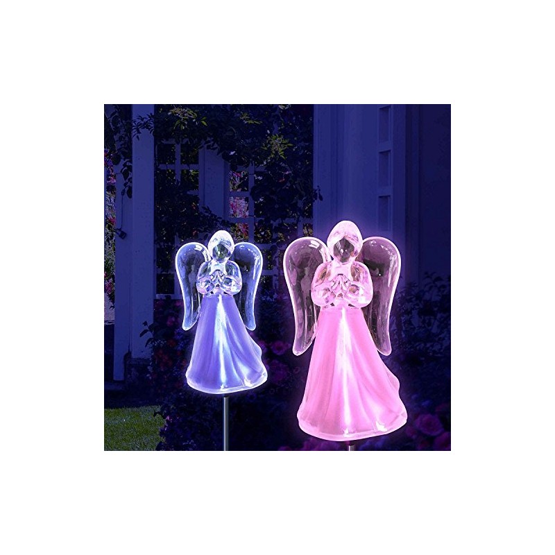 Unido Box Angel with Frosted Skirt Solar Garden Stake Light