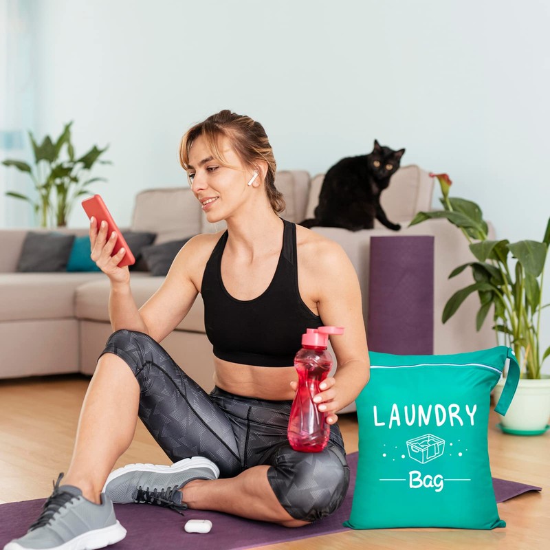 2 Pcs Large Travel Laundry Bags - Waterproof Wet/Dry, Washable,