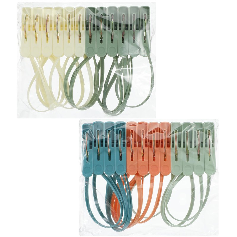 120 Pack Multi-Purpose Laundry Hanging Clips with Plastic Rope, Heavy
