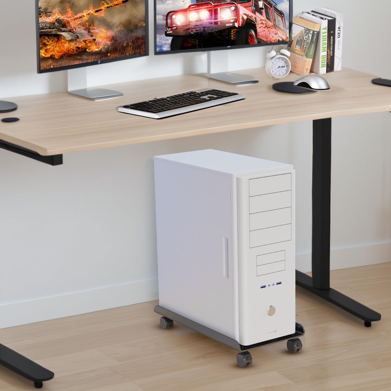 Hovadova Computer Tower Stand, Ventilated Mobile CPU Stand Fits Most