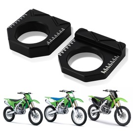 USTPO Motorcycle Rear Axle Block 2pcs Chain Adjuster Tensioner Swingarm Spool Adjuster CNC Universal for KX250 KX 250 2003-2008 KX250F 2004-2016 KX450F 2006-2016 KX125 2003-2008 Dirt Pit Bike Black