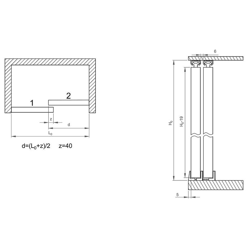 SLID'UP 100 Sliding Door Fitting 100 cm 2 Doors 9