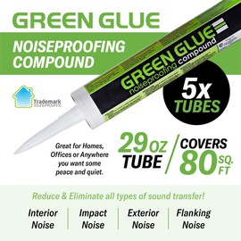 Green Glue Soundproofing and Acoustical Caulk Combo Set - 5 Green Glue soundproof Compound and 1 Acoustic Sealant Adhesive Seal.