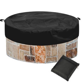 Outdoor Fire Pit Cover Round for In Ground Firepit, 57 Inch Patio Built in Fire Pit Cover Heavy Duty Gas Fire Pit Table Cover Oxford Cloth Rain Snow and Wind Protection Cover