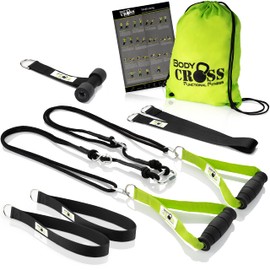 BodyCross Premium Sling Trainer With Door Anchor and Certificate (InBuB Seal), Sling Training Set, Poster with Exercises, Training Plan (English Language Not Guaranteed), Attachment, Removable Handles And Foot Straps