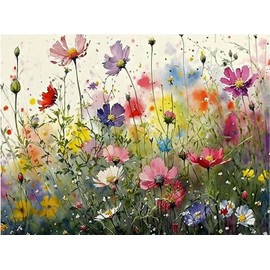 Calsoling 5D Diamond Painting Kits for Adults Beginners, Countryside Style Flowers Diamond Art Kits DIY Full Round Drill Diamond Dot Gem Art Kits for Adults,Crafts for Decor 12x16 Inch