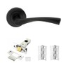 Matt Black Twist Lever on Rose Handle Set- Latch &